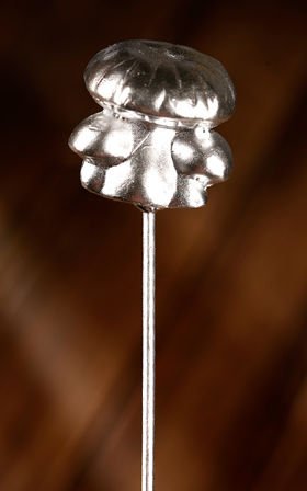 Grzybek ceramiczny - srebrny - na piku 5/25 cm