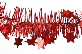 Łańcuch świąteczny z gwiazdkami czerwony dł. 2,7 m